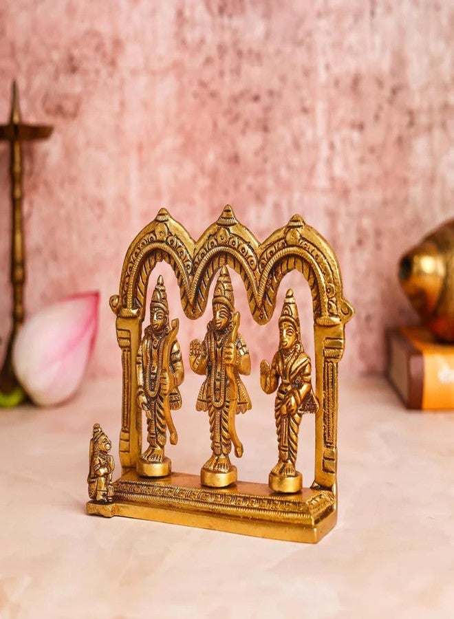 The Advitya Ram Darbar Brass God Idol|Lord Rama Murti with Laxman Sita Hanuman|Festive Decor Diwali Gift Home Decoration Item for Living Room|Pooja Essentials|Diwali Decoration House Warming Gift-5in. - Image 3